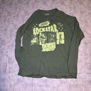 Hardy Rockstar Quit Tour 2024 Long Sleeve Shirt Mens Large Green Concert Graphic